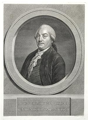 Bild des Verkufers fr ( Amsterdam 10.11. 1734 - 5.5. 1802 Albar ). Visscher war Minister ( Pensionr ) und Politiker der Stadt Amsterdam. Auch einer der Fhrer der Patriotenbewegung. Brustbild im Oval. zum Verkauf von Antiquariat Clemens Paulusch GmbH