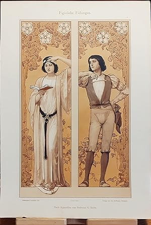 Figurliche Fullungen stampa tratta da Dekorative Vorbilder XI 1899/1900