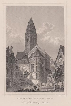 Bild des Verkufers fr Teilansicht, Kirche, "Kirche St. Foi". zum Verkauf von Antiquariat Clemens Paulusch GmbH