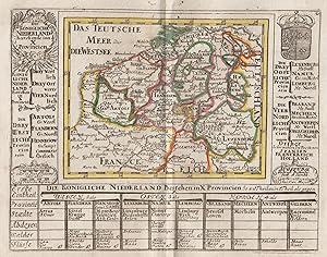 Kupferstich- Karte, v. und b. Gab. Bodenehr, "Die Königliche Niederland Bestehende inn X Provinci...