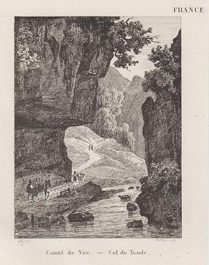 Bild des Verk�ufers f�r Teilansicht, Gebirgspa�, "Comt� de Nice. - Col de Tende.". zum Verkauf von Antiquariat Clemens Paulusch GmbH