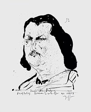 Honore de Balzac. [Signierte Original-Zinkographie / signed original zincograph].