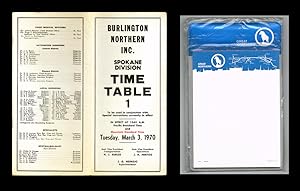 Burlington Northern Railway Time Table * together with * Great Northern Railway Promotional Writi...