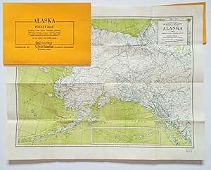 Seller image for Alaska Pocket Map : Showing Cities, Towns, Railroads, Principal Highways, Glaciers, Rivers, Mountain Peaks and Ranges, Harbors, Lakes, Salt Water Passages, National Parks and Monuments for sale by Harropian Books,  IOBA