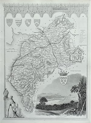 Antique Map CUMBERLAND, CUMBRIA, Thomas Moule, Original c1840