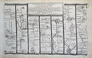 Antique Map BAGSHOT Farnham ALRESFORD,Romsey SOUTHAMPTON Gardner Strip Road Map 1719