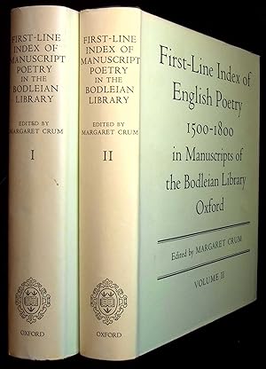 Imagen del vendedor de First-Line Index of English Poetry : 1500-1800 in Manuscripts of the Bodleian Library, Oxford [2-Volume Set, Complete] a la venta por Barnaby