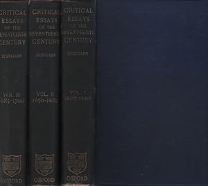 Seller image for Critical Essays of the Seventeenth Century [3 Bd.e]. Vol 1: 1605-1650 / Vol 2: 1650-1685 / Vol 3: 1685-1700. for sale by Fundus-Online GbR Borkert Schwarz Zerfa