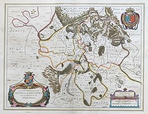 Bild des Verkufers fr Les Souverainetez de Sedan et de Raucourt et la Prevost de Doncheri" - Sedan Douzy Bazeilles Mouzon Grand-Est Donchery Ardennes France Frankreich carte zum Verkauf von Antiquariat Steffen Vlkel GmbH