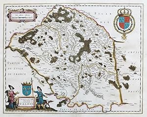 Bild des Verkufers fr Valesium Ducatus Valois" - Valois La Ferte-Milon Crepy Senlis Soissons Meaux Compiegne France Frankreich carte zum Verkauf von Antiquariat Steffen Vlkel GmbH