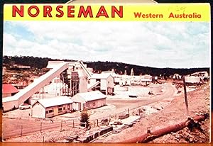 Seller image for NORSEMAN WESTERN AUSTRALIA. Six coloured, postcard-size colour photographs of views in Norseman, W.A. Concertina-style in a folder. for sale by The Antique Bookshop & Curios (ANZAAB)