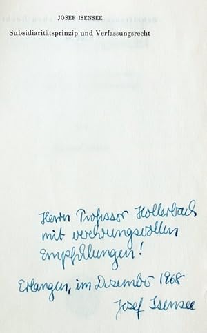 Subsidiaritätsprinzip und Verfassungsrecht. Eine Studie über das Regulativ des Verhältnisses von ...