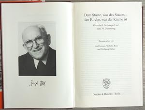 der Kirche, was der Kirche ist. Festschrift zum 70. Geburtstag. Hrsg. v. Josef Isensee, Wilhelm R...