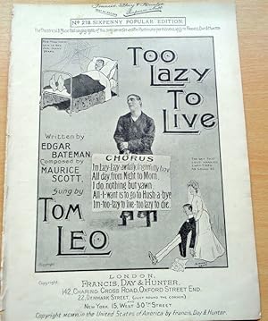 Too Lazy To Live. Sung by Tom Leo