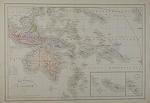 L'Oceanie. Altkolorierte, lithographierte Karte v. Alexandre Delamarche aus "Atlas Delamarche Geo...