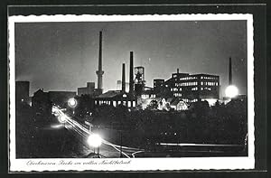 Bild des Verkufers fr Ansichtskarte Oberhausen, Zeche im vollen Nachtbetrieb zum Verkauf von Bartko-Reher