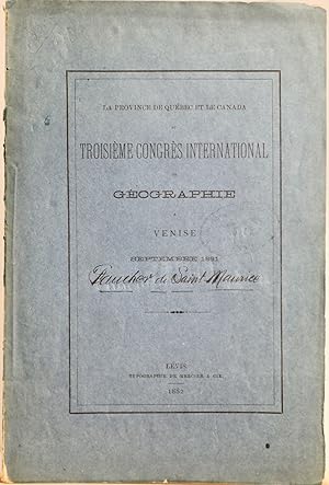 Imagen del vendedor de La province de Qubec et le Canada au troisime congrs de gographie  Venise, septembre 1881 a la venta por Librairie Michel Morisset, (CLAQ, ABAC, ILAB)