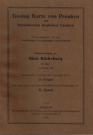 Bild des Verkufers fr Blatt Bckeburg Nr. 2017 (Erluterungen zur Geologischen Karte von Preuen und benachbarten deutschen Lndern. Lieferung 330) zum Verkauf von Paderbuch e.Kfm. Inh. Ralf R. Eichmann