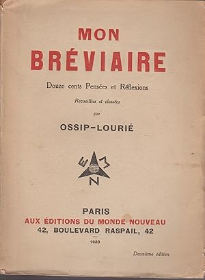 Immagine del venditore per MON BREVIAIRE-DOUZE CENTS PENSEES ET REFLEXIONS venduto da Librairie l'Aspidistra