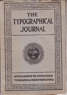 The Typographical Journal; Official Paper of the International Typographical Union of North Ameri...
