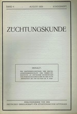 Bild des Verkufers fr Zchtungskunde 5.Band 1929 Heft 1 bis 12 und Sonderheft (13 Hefte) zum Verkauf von Clivia Mueller