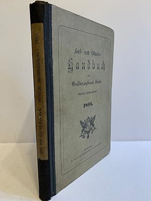 Bild des Verkufers fr Hof- und Staats-Handbuch des Groherzogthums Baden. (Gekrzte Zwischenausgabe). 1893. zum Verkauf von Antiquariat Gertrud Thelen