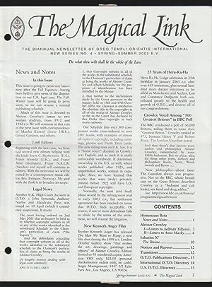 Seller image for The Magical Link : The Biannual Newsletter Of Ordo Templi Orientis International / New Series No. 4 Spring-Summer 2002 E.V. & New Series No. 5 Fall-Winter 2002-2003 E.V. for sale by Gates Past Books Inc.