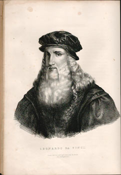 Portrait of Leonardo da Vinci. First edition of the lithograph.