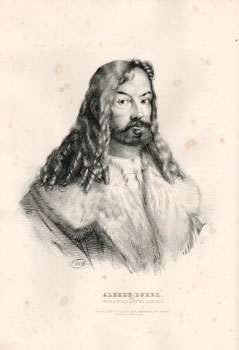 Portrait of Albrecht Durer. From a Wood-cut by Himself. First edition of the lithograph.