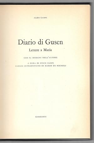 Seller image for Diario di Gusen - Lettere a Maria for sale by Sergio Trippini