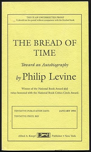 Imagen del vendedor de The Bread of Time: Toward an Autobiography a la venta por Between the Covers-Rare Books, Inc. ABAA