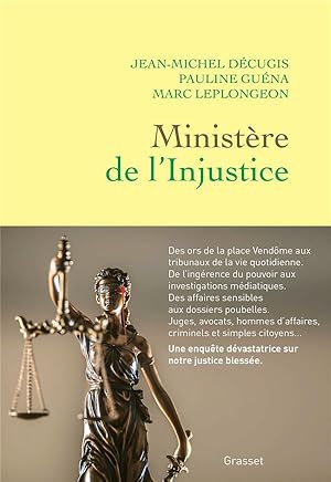 Bild des Verkufers fr Ministre de l'Injustice zum Verkauf von Chapitre.com : livres et presse ancienne