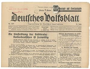 Deutsches Volksblatt. Tageszeitung der Deutschen Jugoslawiens. Hrsg. v. Franz PERZ.
