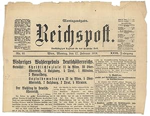 Reichspost. Unabhängiges Tagblatt für das christliche Volk. Hrswg. v. Friedrich FUNDER.