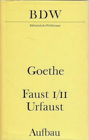 Bild des Verkufers fr Faust Urfaust. Faust I und II. Paralipomena. Goethe ber "Faust" zum Verkauf von Leipziger Antiquariat