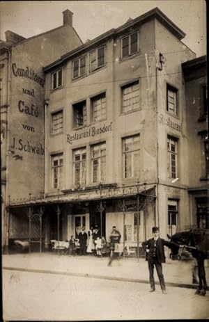 Foto Ansichtskarte / Postkarte Köln am Rhein, Restaurant Biesdorf, Konditorei und Cafe von J. Schwab