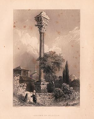 Seller image for Column of Marcian. Original Stahlstich von 1838 for sale by Antiquariat Kastanienhof