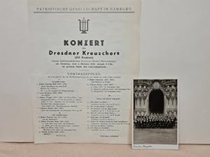 Konzert des Dresdner Kreuzchors (60 Knaben) am Dienstag, dem 4. Oktober 1938, abends 8 Uhr im gro...