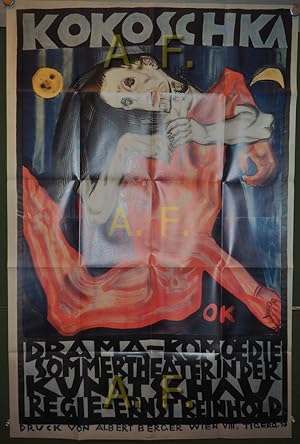 Oskar Kokoschka (1886-1980), Plakat "Kokoschka. Drama - Komödie. Sommertheater in der Kunstschau"...
