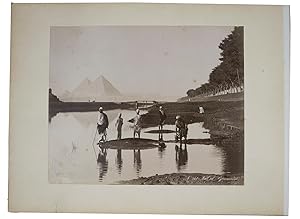 [Photographic prints of the Nile with pyramids in the background and of the Al-Azhar Mosque in Ca...