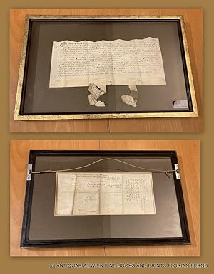 Elizabethan Manuscript Vellum Indenture Document Wales ? DATE 1582 NAMES: John ap Willm Vaughan /...