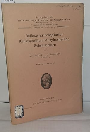 Seller image for Reflexe astrologischer keilinschriften bei griechischen schriftstellern for sale by Librairie Albert-Etienne