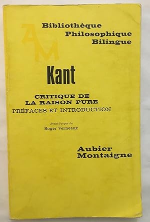 Seller image for Critique de la raison pure / prfaces et introduction for sale by librairie philippe arnaiz