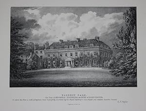 A Fine Original Antique Lithograph By G. F. Prosser Illustrating Bagshot Park in Surrey, the Seat...
