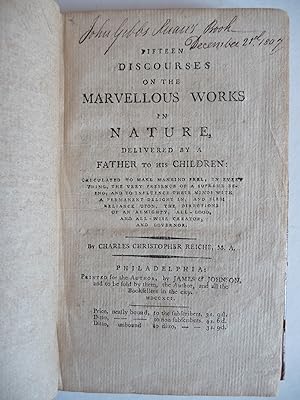 Fifteen Discourses on the Marvellous Works in Nature, Delivered by a Father to his Children