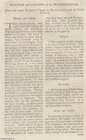 Seller image for Manners and Customs of the Cochinchinese. An original article from The New Annual Register for 1792. for sale by Cosmo Books