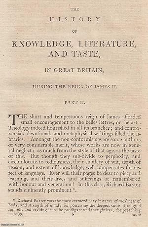 Seller image for King James II, Part 2. The History of Knowledge, Literature, and Taste, in Great Britain during the Reign of King James II. An original article from The Annual Register for 1803. for sale by Cosmo Books