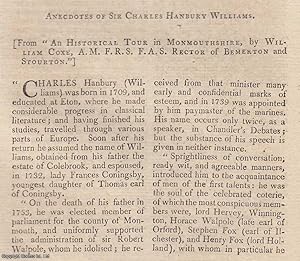 Seller image for Anecdotes of Sir Charles Hanbury Williams. An original article from The New Annual Register for 1801. for sale by Cosmo Books