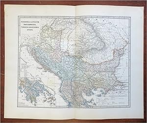 Roman Balkans Pannonia Dacia Illyria Thrace Macedonia 1865 Sprunner engraved map
