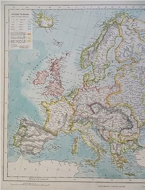 Belle Epoque Europe Germany British Isles Italy Spain France 1883 Lett's old map